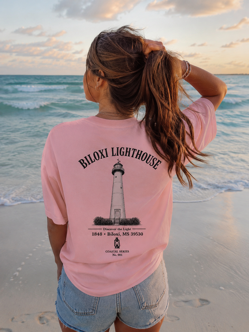 Biloxi Lighthouse Coastal Tee - Biloxi, Mississippi